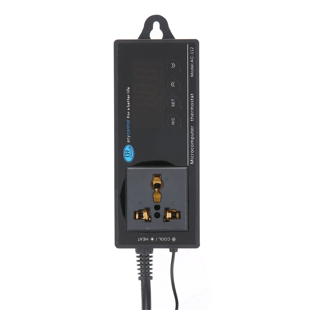 AC-112V akwarium regulator temperatury gadów cyfrowy wyświetlacz inteligentny termostat wtykowy uniwersalny regulator gniazda
