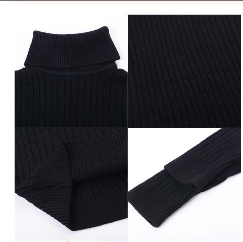 Herre varm rullekrave sweater mænd hombre tyk strik herre sweatere afslappet stram herre sweater dobbelt krave toppe pull