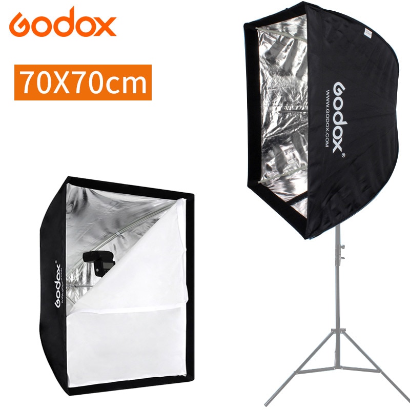 Godox 70 x 70cm bærbar rektangel paraply softbox diffusor reflektor til fotografering studio speedlite lys 70*70 cm soft box