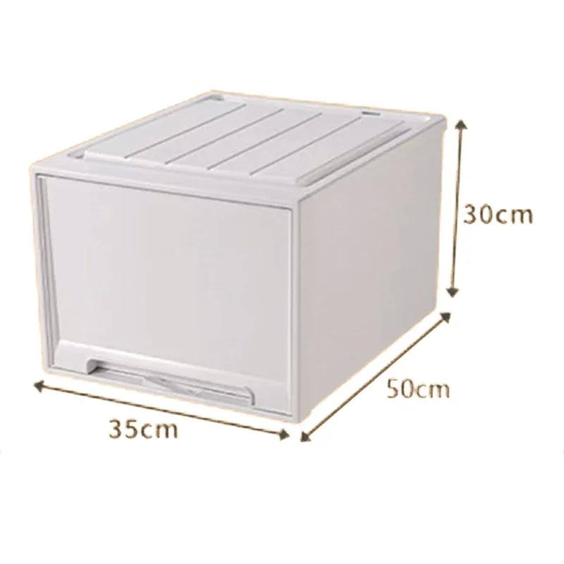 Kleiderschrank-Aufbewahrungsbox, transparente Nachttisch-Kleiderbox mit Deckel, Haushaltsverdickung, Schubladen-Stil, stapelbarer Behälter zum Organisieren: Rosa