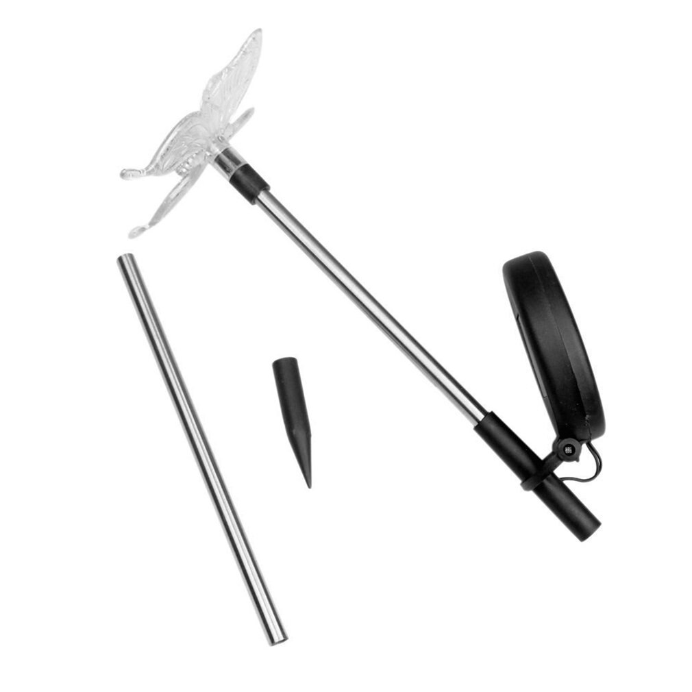 2Pcs Multicolor led Solar Stake Lights Outdoor Dragonfly/Butterfly Lawn Lamps Outdoor Garden Lawn Landscape Pathway Lights