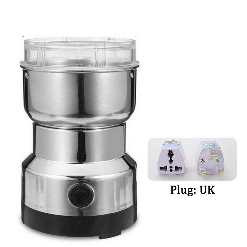 Mini Electric Food Chopper Processor Mixer Blender Pepper Salt Garlic Seasoning Grinder Speed Grinding Kitchen Tools: UK plug black