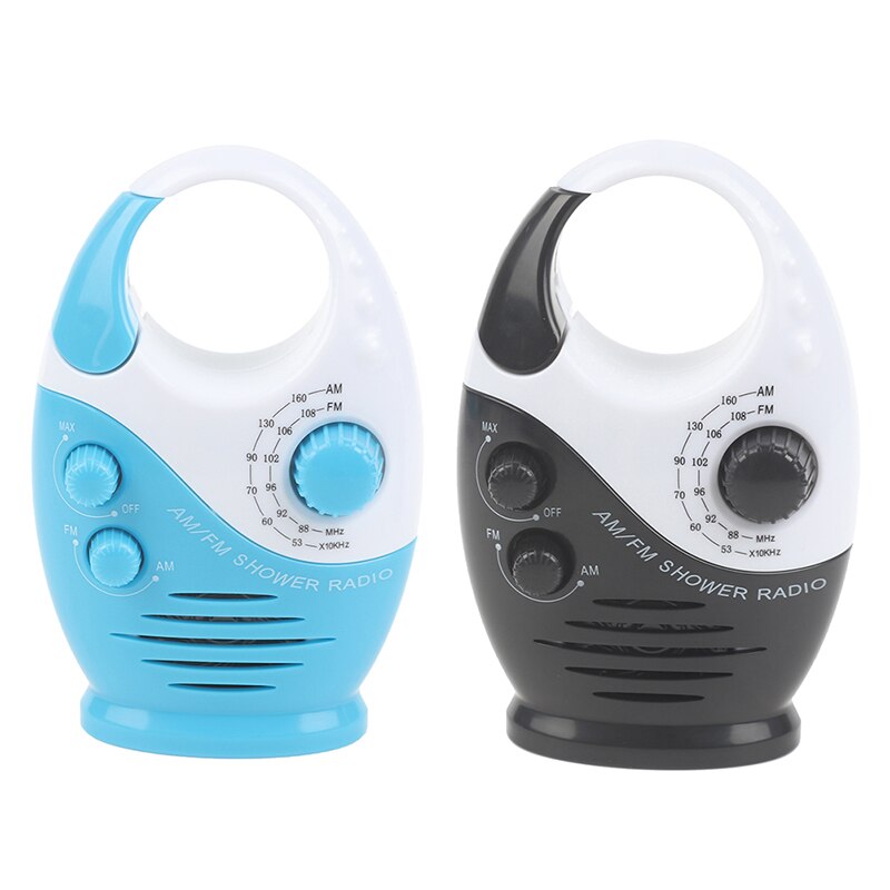 Radio FM AM étanche et Portable pour douche, musique suspendue, costume de salle de bain, cabine de bain, noir, haut-parleurs Hi-Fi puissants, actionnés par Radio