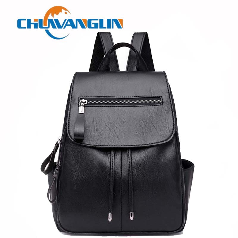 Chuwanglin Simple femmes sac à dos en cuir décontracté féminin école sacs à dos sauvage sac de voyage quotidien fille sac A6887