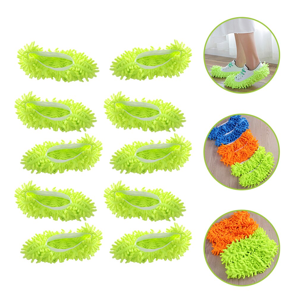 Pantoufles lavables pour chaussures, 10 pièces, chaussons anti-poussière, chaussettes de nettoyage: Light Green