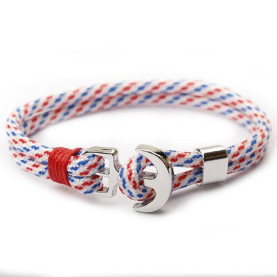 bateau ancre hommes foulard de tête pour femme Bracelets nautique survie corde chaîne Paracord Bracelet mâle Wrap métal crochets: K