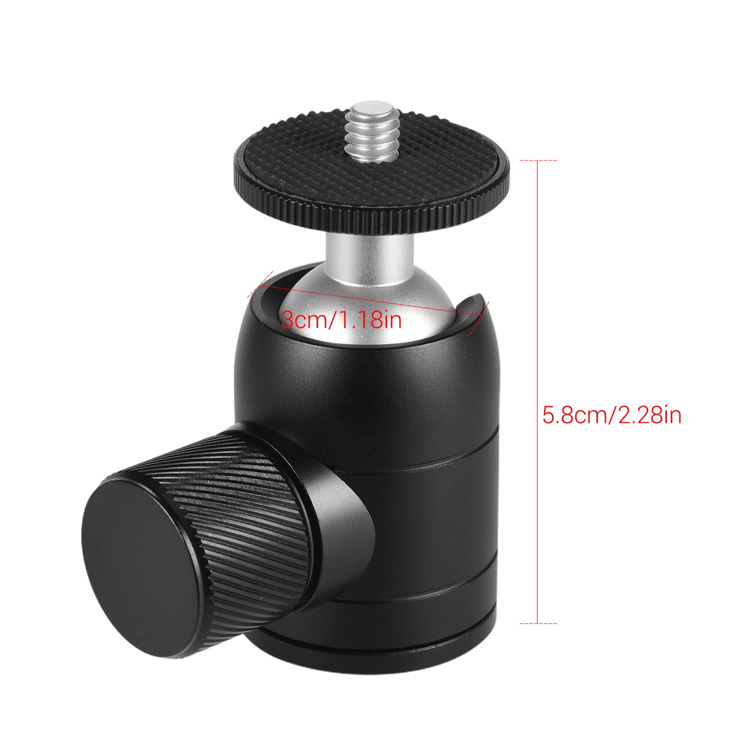 Andoer trépied rotule 360 degrés pivotant Compatible avec appareil photo reflex numérique trépied Selfie bâton monopode