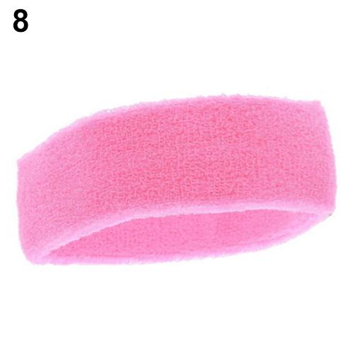 Moda feminina esporte suor sweatband bandana yoga ginásio cabeça de estiramento faixa de cabelo faixa de banda de cabelo sweatband bandana: Rosa