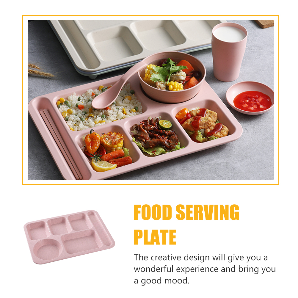 Wheat Stalk Dinner Divided Plate Multi-use Buffet Plate Canteen Food Tray