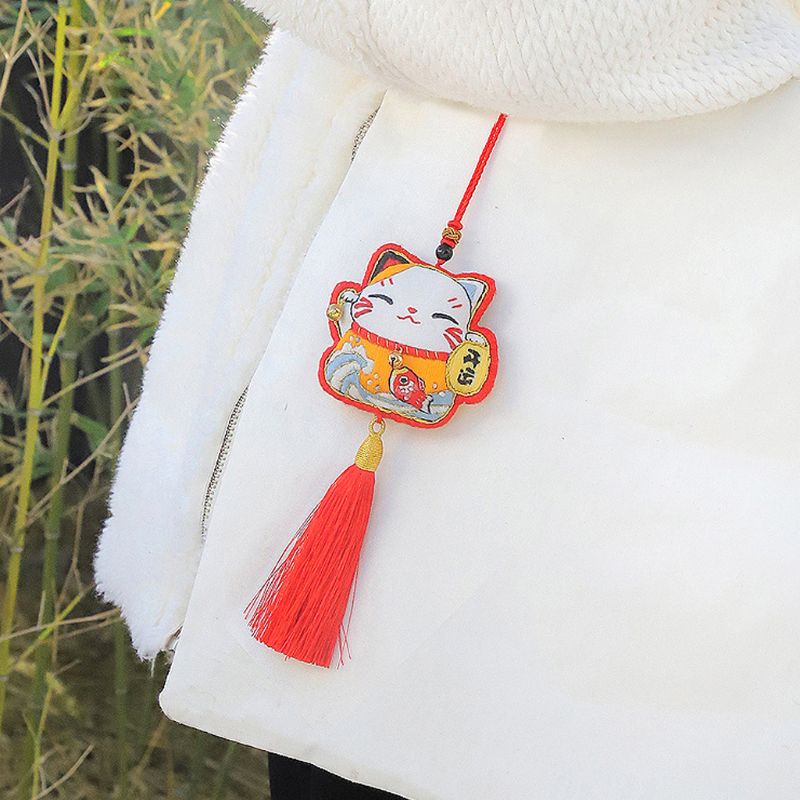 Lucky fortune cat diy broderiband kit handgjord lavendel påse material väska  k1mf