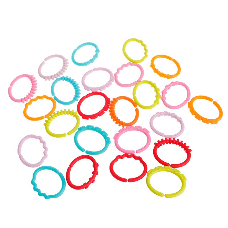 24 pcs Colorful Teeth Rubber Ring Baby Teether Toy Crib Bed Cart Hanging Rattle Toy Ornaments Education Doll 100% Brand