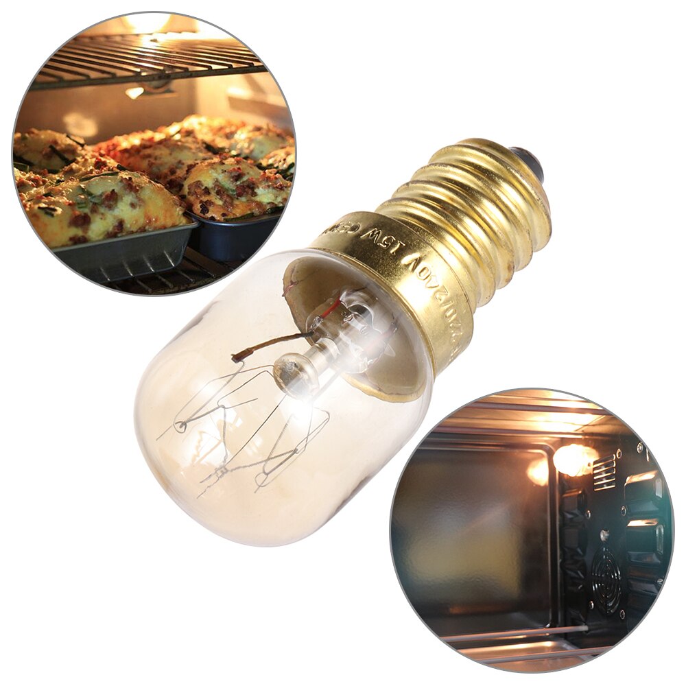mini 220v 300 gradere høy temperatur 15w / 25w ses  e14 ovn brødrister / fuktig lyspærer kjøkkenvifte lampe salt pære lys