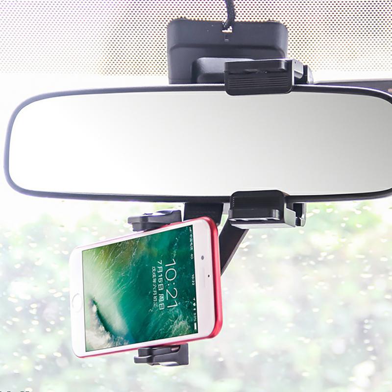 360 ° Auto Achteruitkijkspiegel Mount Stand Houder Cradle Voor Mobiele Telefoon Gps Auto Achteruitkijkspiegel Houder Voor Iphone 11 Pro Samsung
