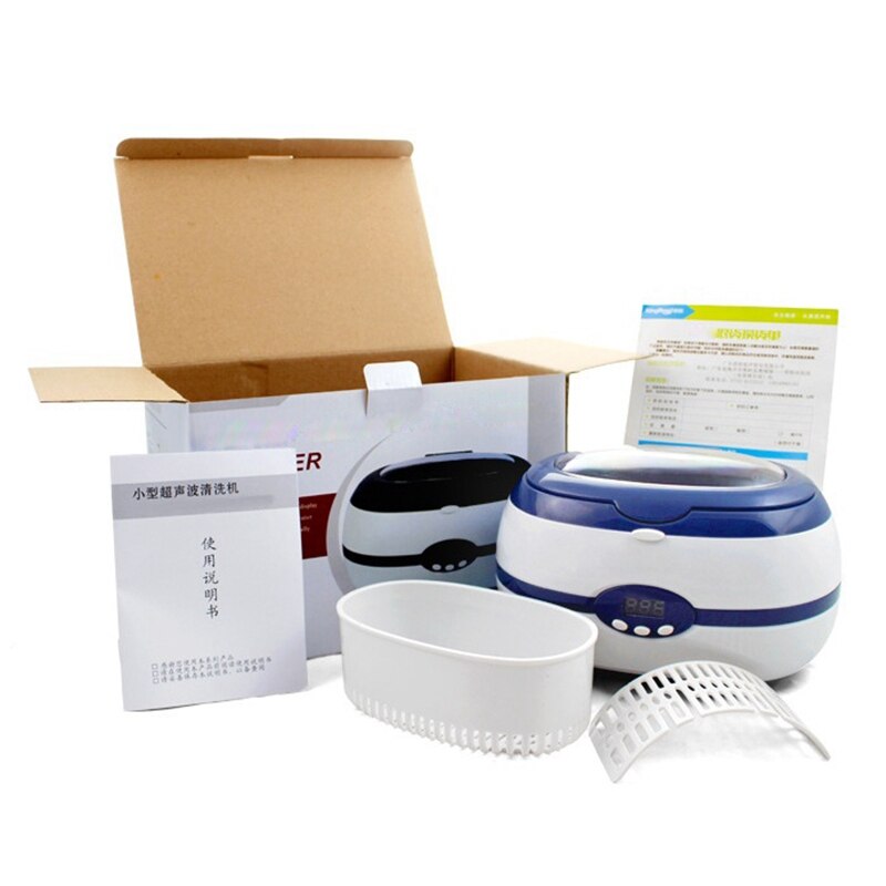 DMWD 600ML Small Ultrasonic Cleaner For Jewelry Glasses Watch Hosehold Shaver Denture Cleaning Machine 220V 5 Gear