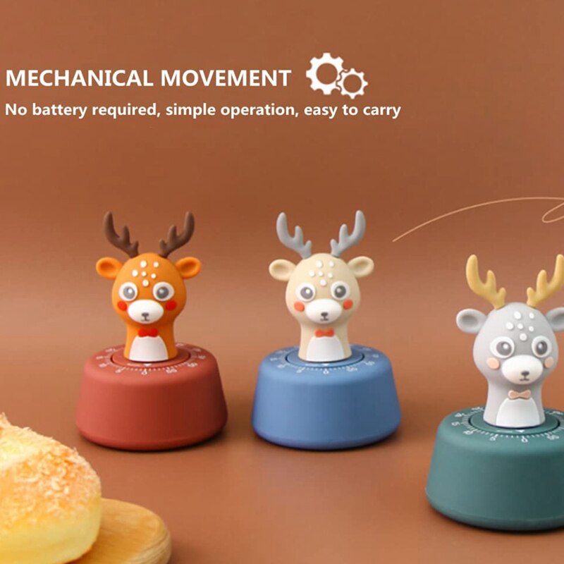 2 Stuks Leuke Keuken Timer, Mechanische Timer Voor Kinderen, 60 Minuten Dier Timer Voor Koken/Lezen/Spelen Sport