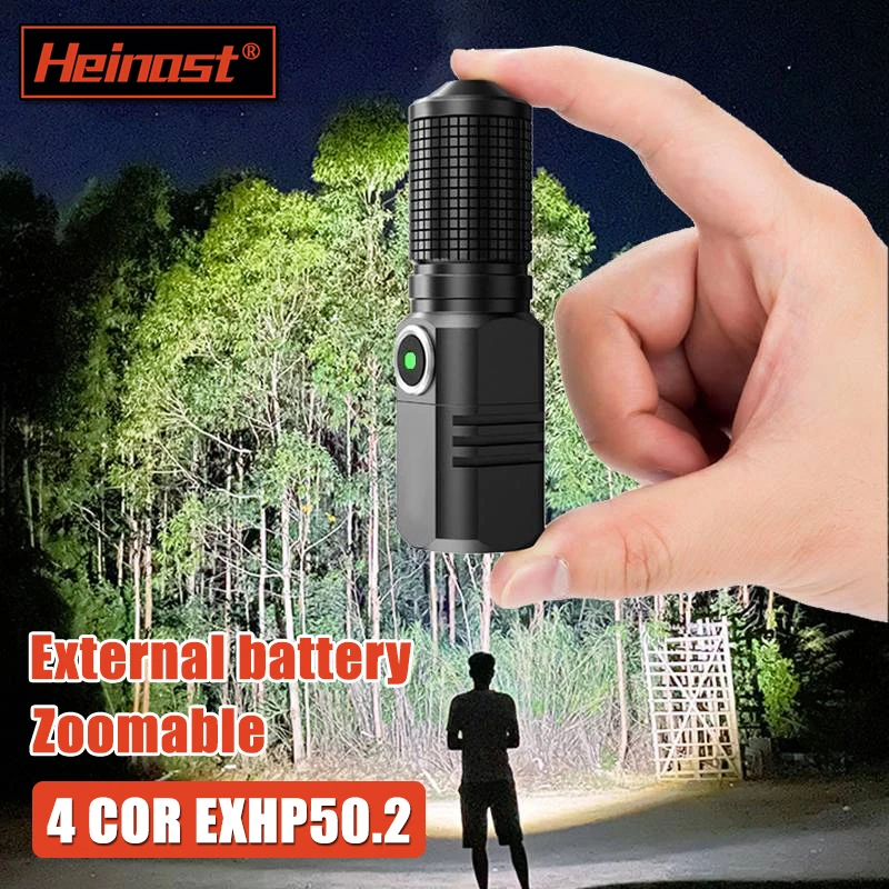 mini-lommelykt xhp 50 ledet usb c oppladbar 16340 18650 batterilommelykt 1500lm kraftig lommelykt kan lukkes med ett klikk