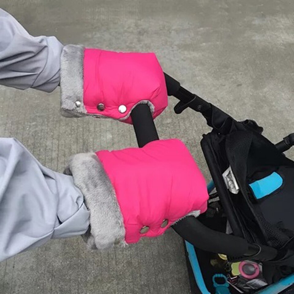 Vintervarme barnevognshandsker klapvogn håndmuffe vandtæt barnevognstilbehør vanter babytilbehør pelsfleece tykke handsker