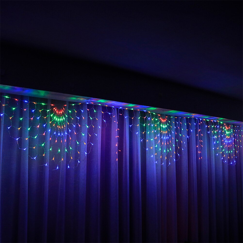3.5M 3Peacock Mesh Net Led String Lights, LED Curtain Lights EU/US Plug 8 Modes Fairy Garland Lights for Christmas Decor