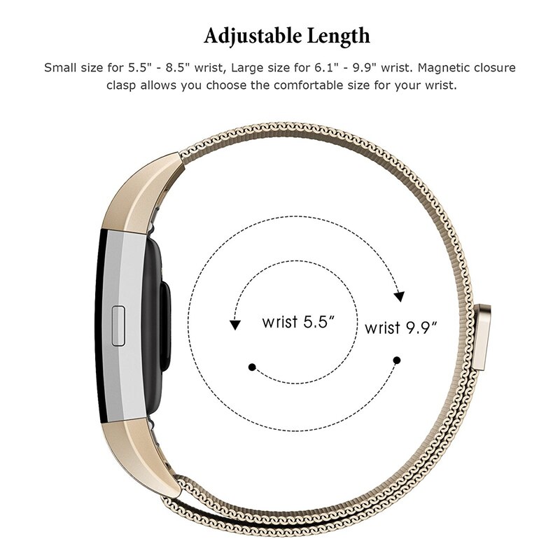 SL Size Metal Stainless Strap For Fitbit Charge 2 Band Milanese Magnetic Fitbit charge2 Strap Smart bracelet For Wrist strap