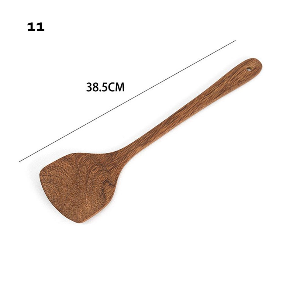 Kit Special Wooden Kitchen Tool Cooking SpoonS Nano Soup Skimmer Natural Wood Tableware Teak Spoon Colander: 11