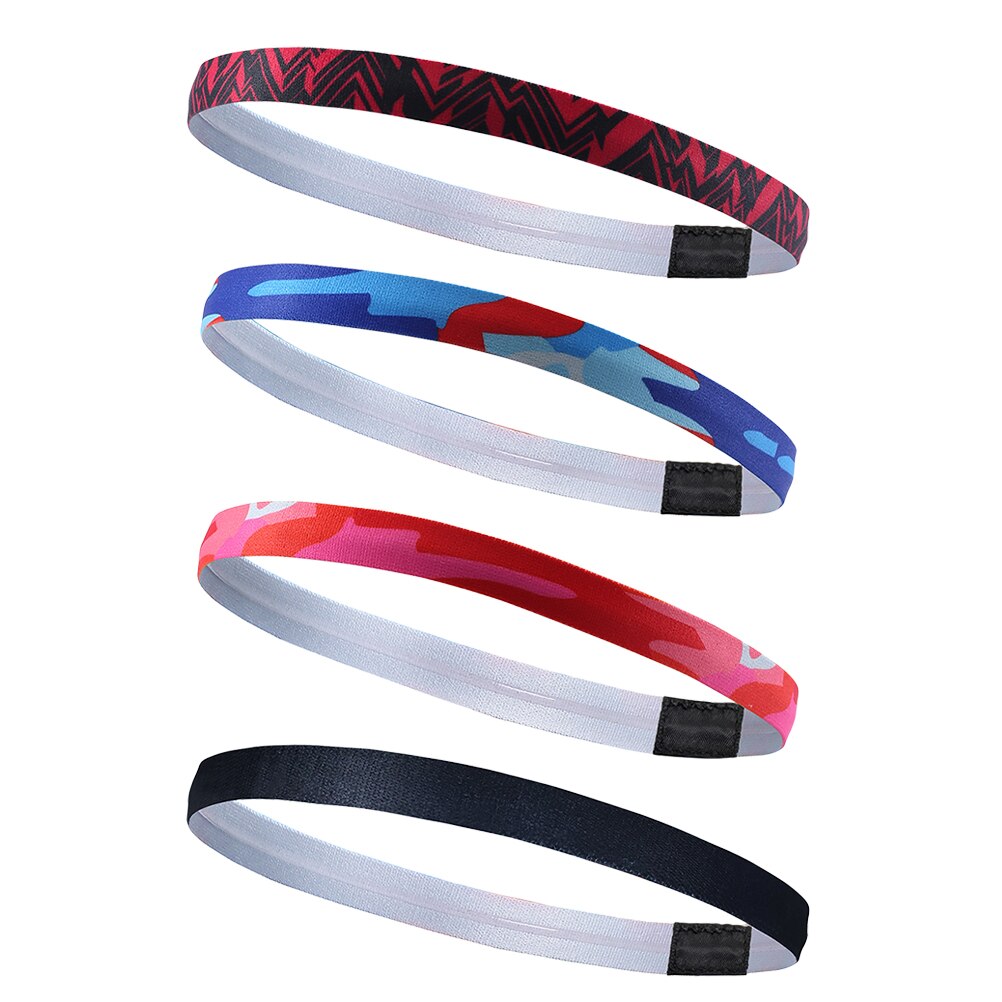4 pieces anti-skid practical durable unisex yoga hair bands stretchy hairbands sports hairbands: Default Title