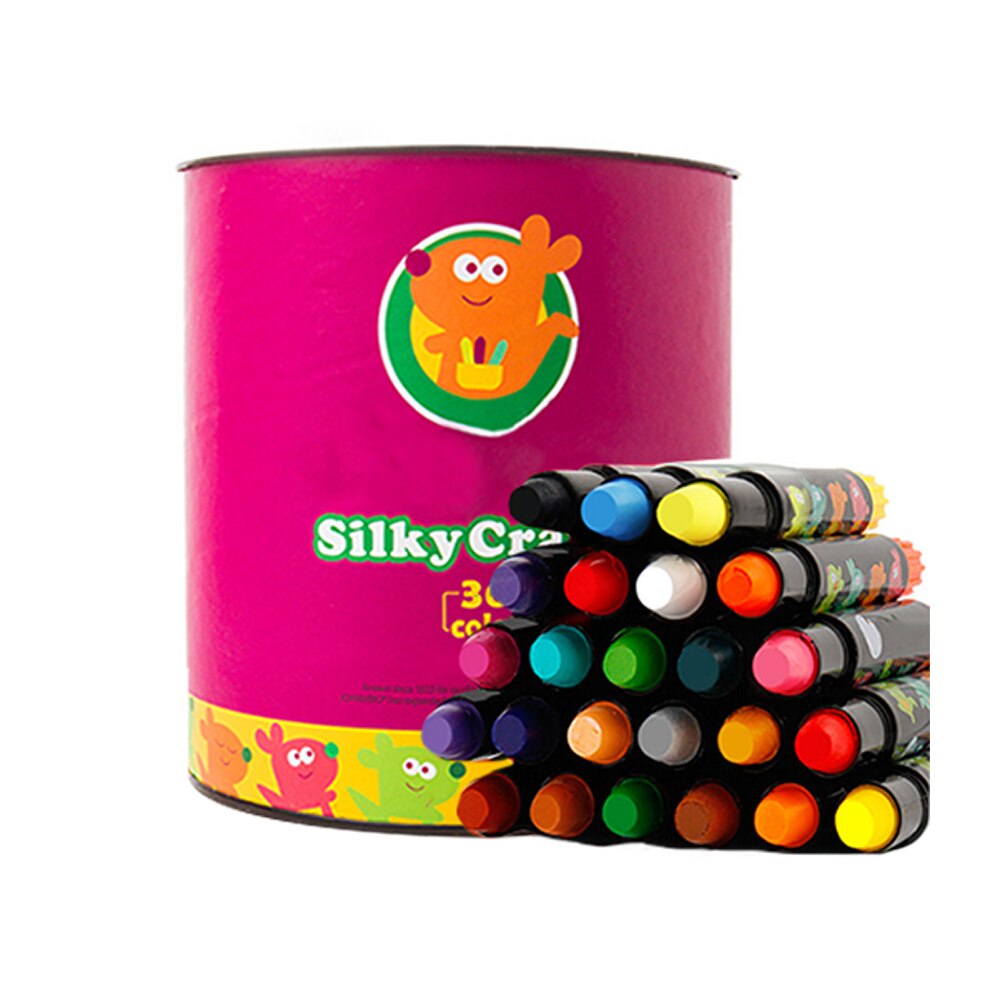 Silky Washable Easy Clean Non Toxic School Art Supplies Kids Coloring Portable Crayon Set For Toddlers Safe Stationery: 36Colors