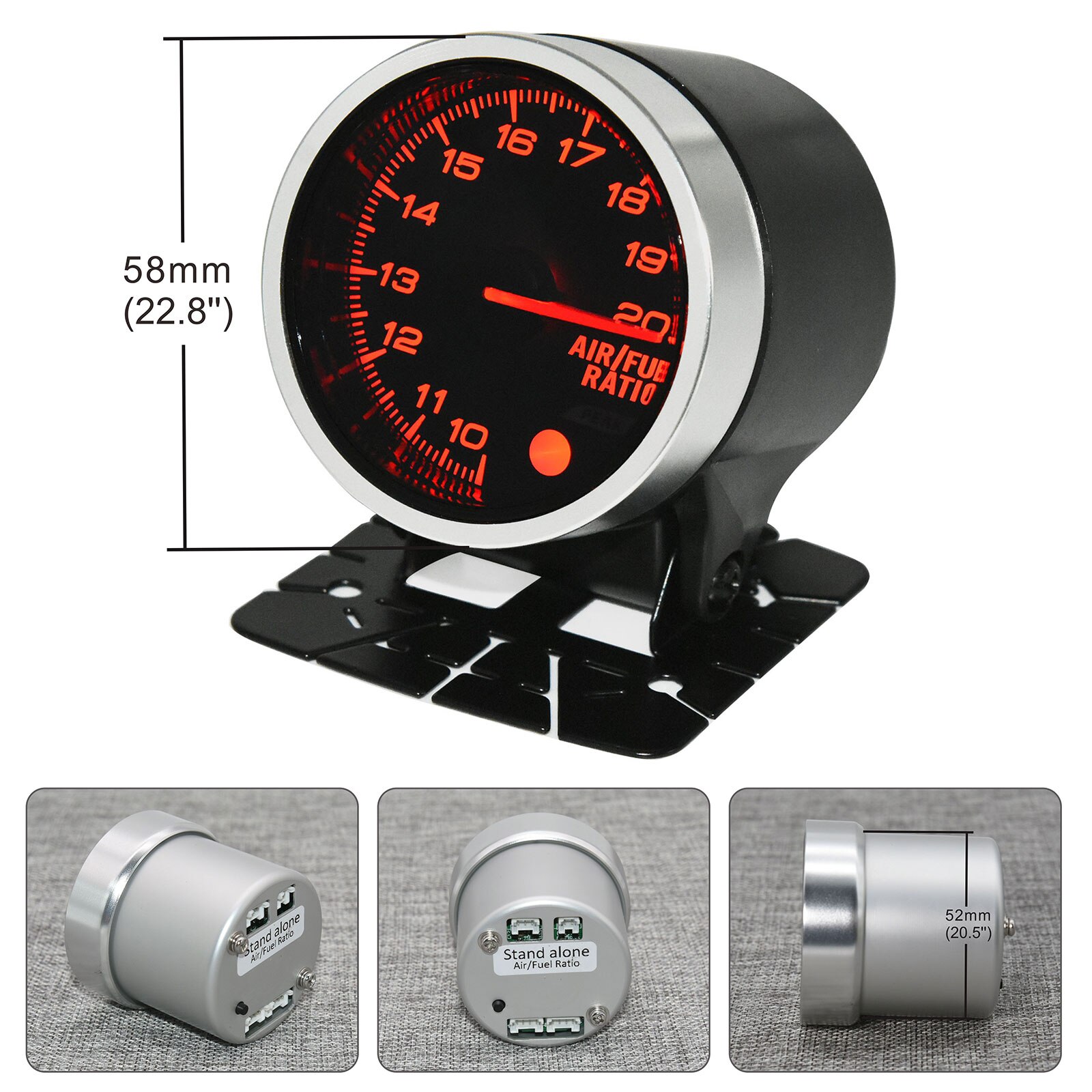 HD 2&quot; 52mm 8 Color LED Car Air Fuel Ratio Gauge Auto Bar Turbo Boost Gauge Meter Oil Water Temp Gauge Voltmeter EGT Tachometer