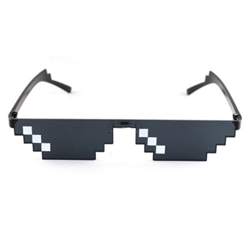 Mosaik Sonnenbrille Trick Spielzeug Schurke Leben Gläser Codierung Pixel modisch Coole Brille Frauen Männer Schwarz Mosaik Sonnenbrille Kind Lustige Brillen: Schwarz1