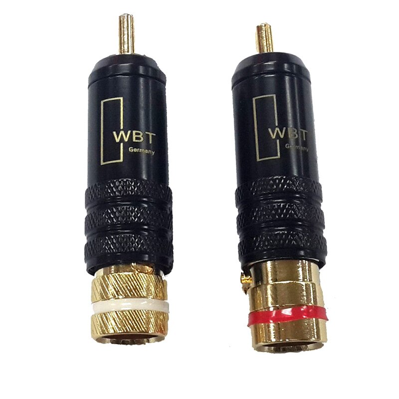 1pc Gold plated RCA plug lock Soldering Audio/Video plugs Connect WBT-0144 Plug Random color