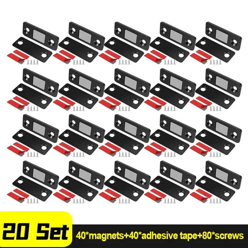 Strong Magnetic Cabinet Catches with Screws Ultra-Thin Door Magnets Stops Invisible Adhesive Drawer Closer Latches for Furniture: Yellow