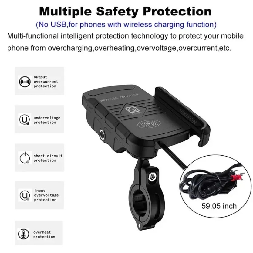 Motortelefoonhouder Snelle USB-oplader Snel draadloos opladen Moto Motorspiegelstandaard Mobiele telefoon Stuurhouder Ondersteuning