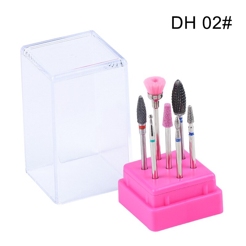 Juego de brocas para uñas, juego de brocas de cerámica con diamantes de 2,35mm para máquina de manicura, juego de brocas de cerámica para uñas, 7 Uds.: DH02