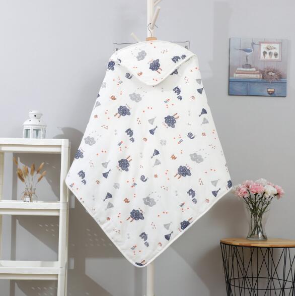 Baby slaap zak Catoon Kids Hooded Strandlaken Deken Baby Spullen Voor Pasgeborenen Verpleging Multifunctionele YMM040: YMM034G-90X90cm