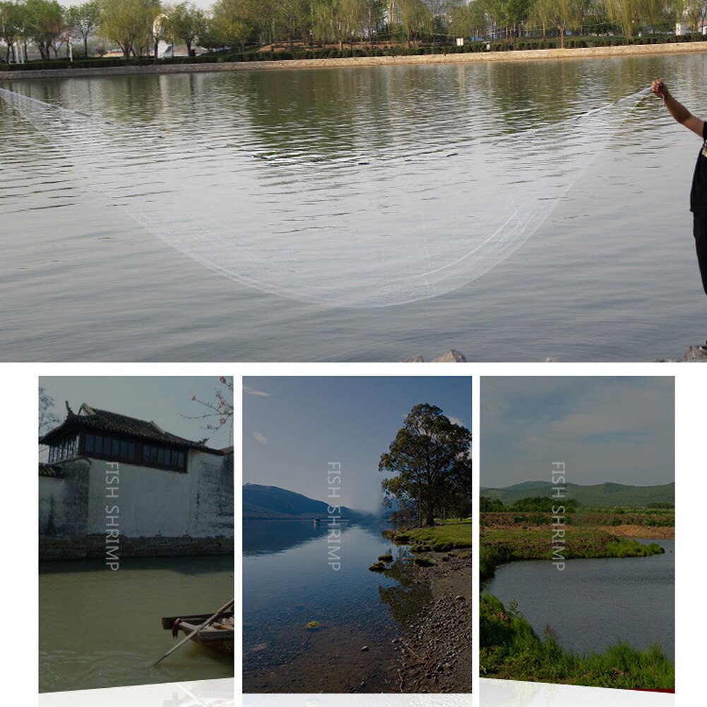Lake Reusable Fishing Net Outdoor River Casting Accessories Tool Elastic Clamp Float Trap Lightweight Single Mesh Braided Nylon