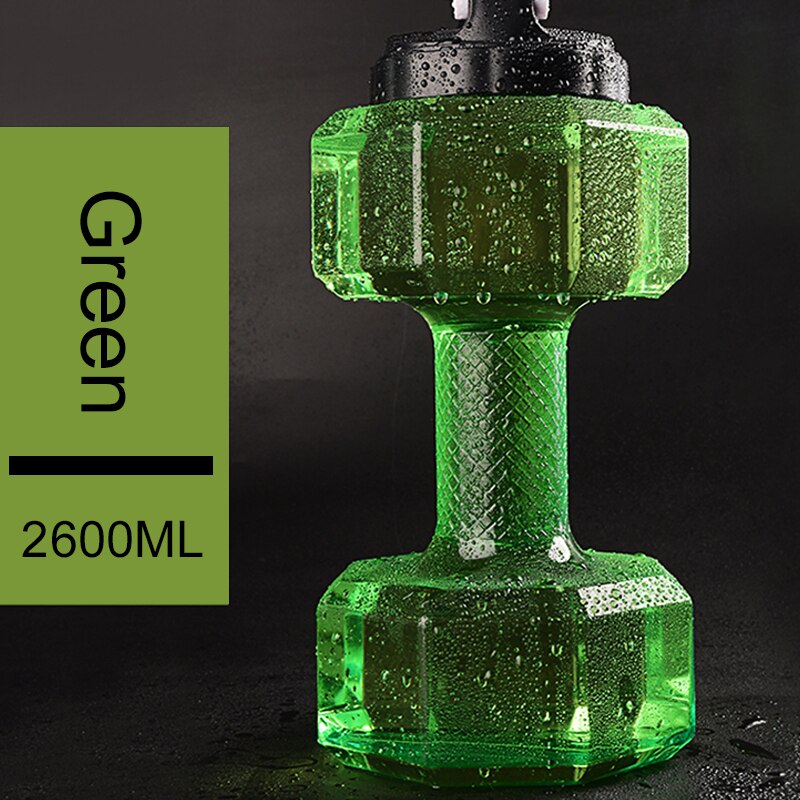 Haltère maison Fitness grande bouteille d'eau haltère 2.6L haltères d'eau gymnase Sport Fitness exercice voyage gymnase entraînement Fitness: green