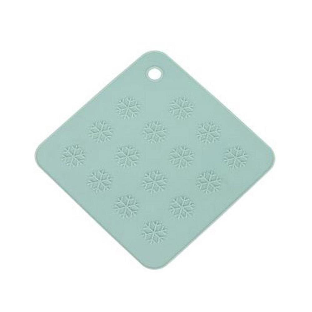 Support pratique en silicone | Sous-verres de noël flocon de neige, support pratique, tapis de cuisine résistant à la chaleur, dessous de cuisine, outils de Pot, posavasos silicona 4FM: green