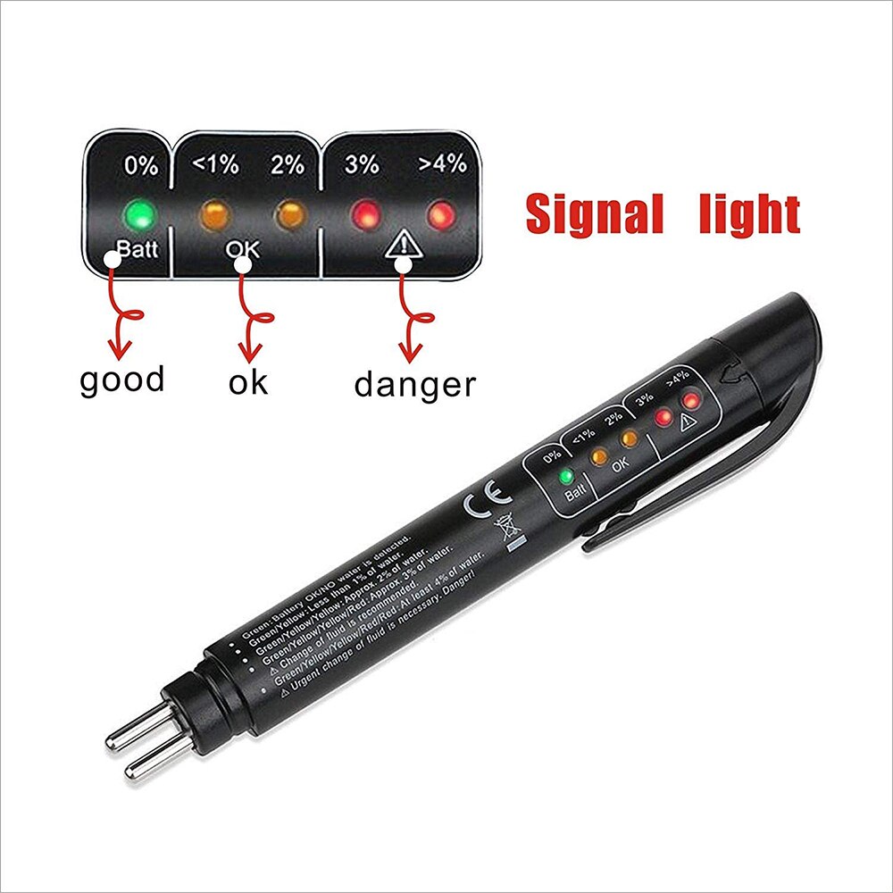 Universal Brake Fluid Tester Pen Style Car Diagnostic Tools Fit for DOT 4.0 DOT 5.1 Oil Testing: Default Title