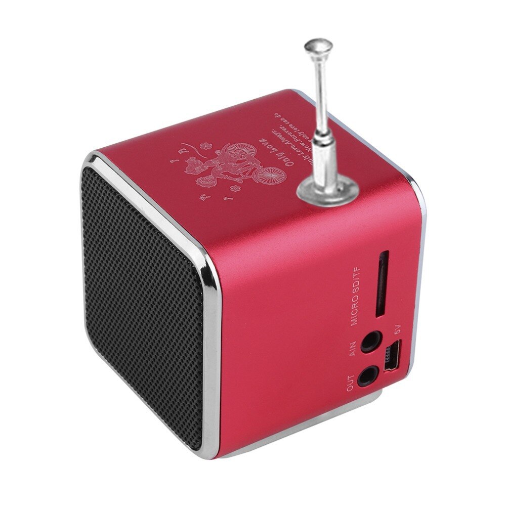 Mini digital bärbar radio fm mini radio internet fm radio högtalare usb sd-kortspelare för mobiltelefon pc musikspelare: Röd