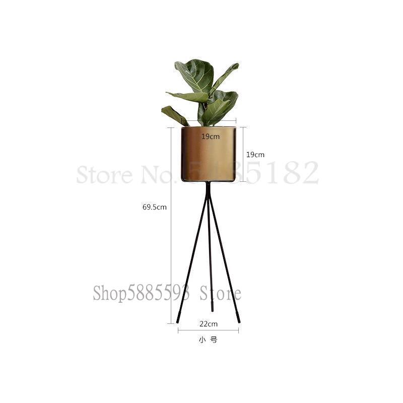 Scandinavische smeedijzeren bloemenstandaard, eenvoudig en stijlvol, balkon, woonkamer, binnen, staand, groen bloemenrek: 69.5 x 22 x 19cm 8