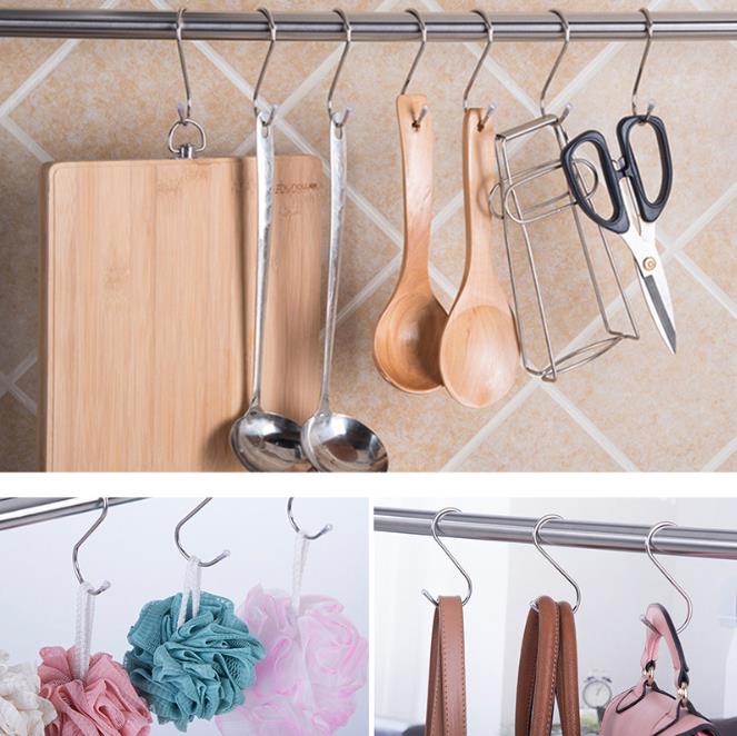 S Haken Rvs Metalen S-Vormige Haken Badkamer Keuken Kapstokken Opknoping Hanger Opslag Houders Organizer Huishoudelijke