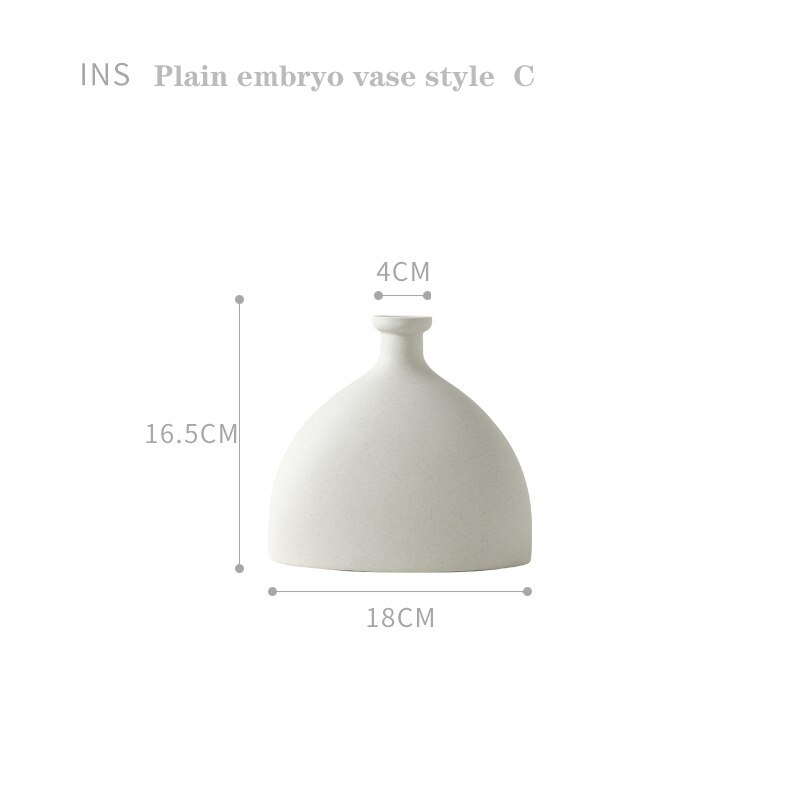 Hjem dekorasjon vase nordisk stil keramisk vase og blomsterpotte hvit ssmall blomsterpotte hjem dekorasjon stort medium og lite vas: Stil c