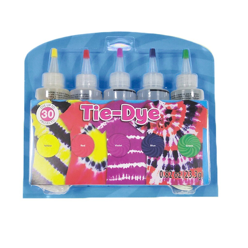 Fabric Textile One-Step Tie-Dye Kit 5 Colors DIY Safe Dyes Liquid Colorant Dye Ink Diffusion Resin: B