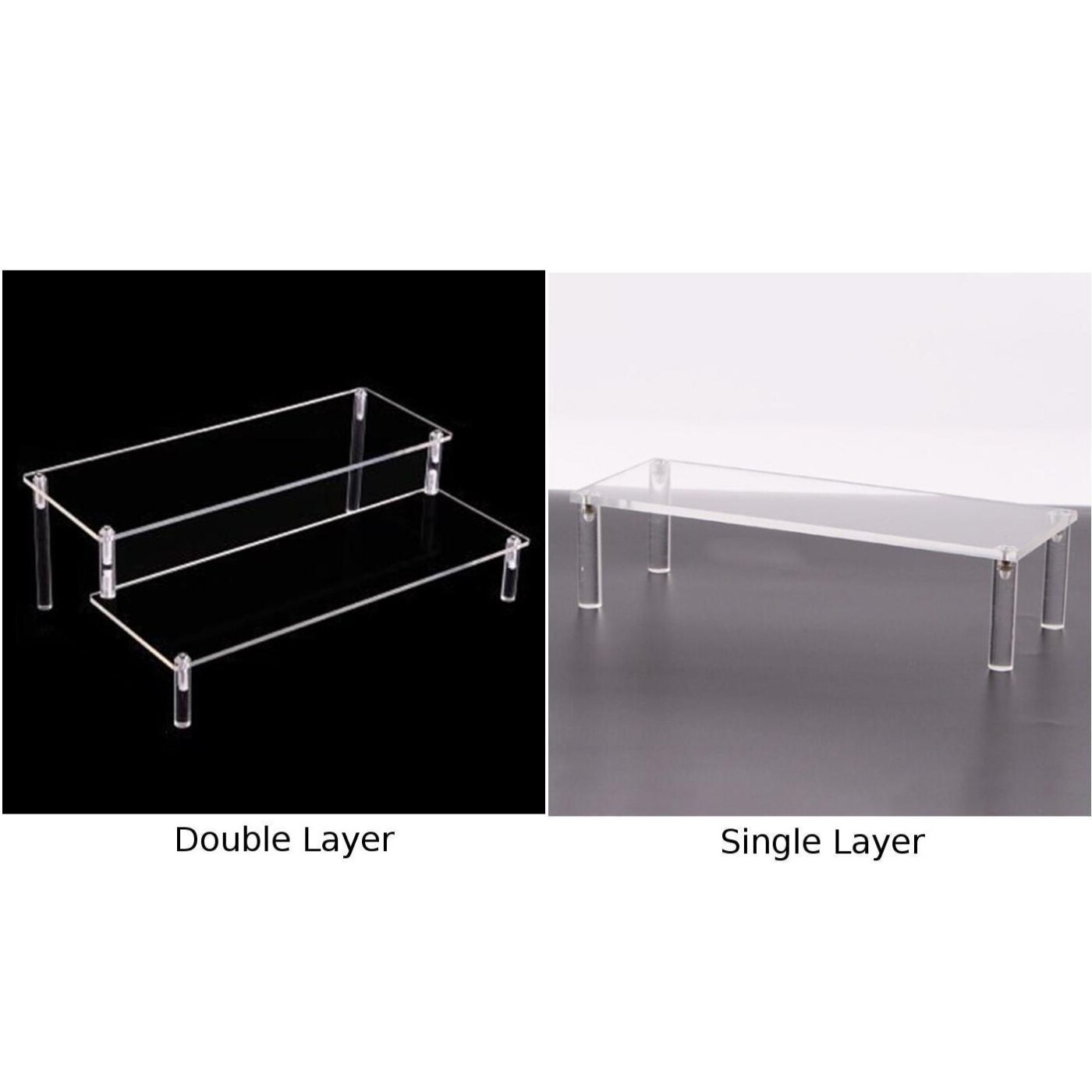 Decoration Display Stand Transparent Clear Single/Double Layer Detachable