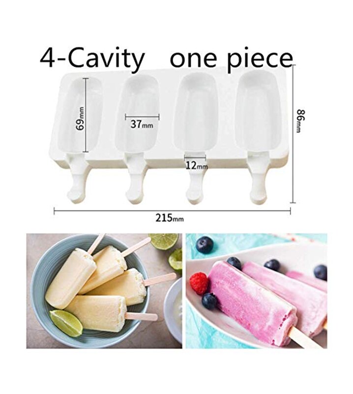 Ice Cube maker 4 Gaatjes Siliconen Vriezer Ijs Mold candy bar Maken Tool Sap Popsicle Mallen Kinderen Pop Lolly lade