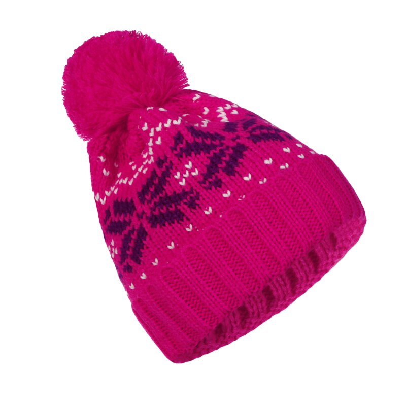 Gorro con pompón de copo de nieve para hombre y mujer, gorro grueso de punto cálido de invierno coreano, de San Valentín, novedad: rose red