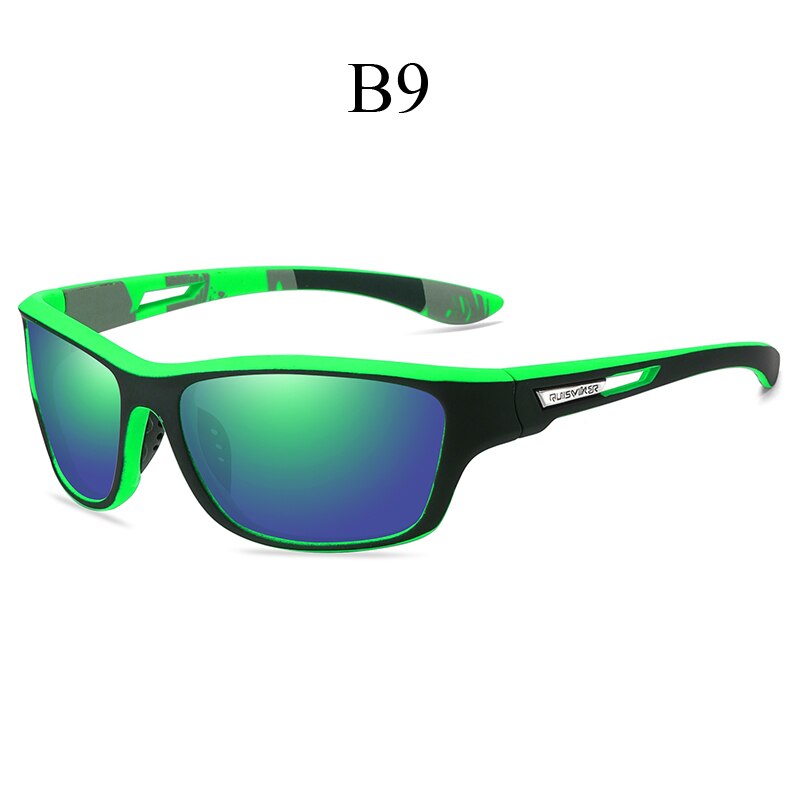 QUISVIKER occhiali da sole polarizzati nuovissimi da pesca Sport all&#39;aria aperta occhiali da sole uomo donna occhiali da ciclismo UV400 occhiali da guida per escursionismo: B9