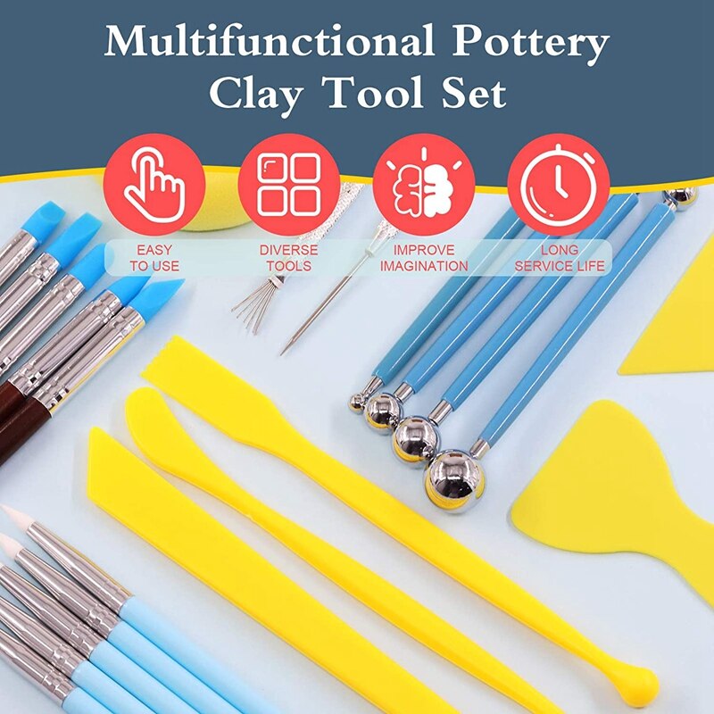 Polymer Clay Tools Ceramic Pottery Modeling Clay Sculpting Tools Great for Beginner Clay Sculpting