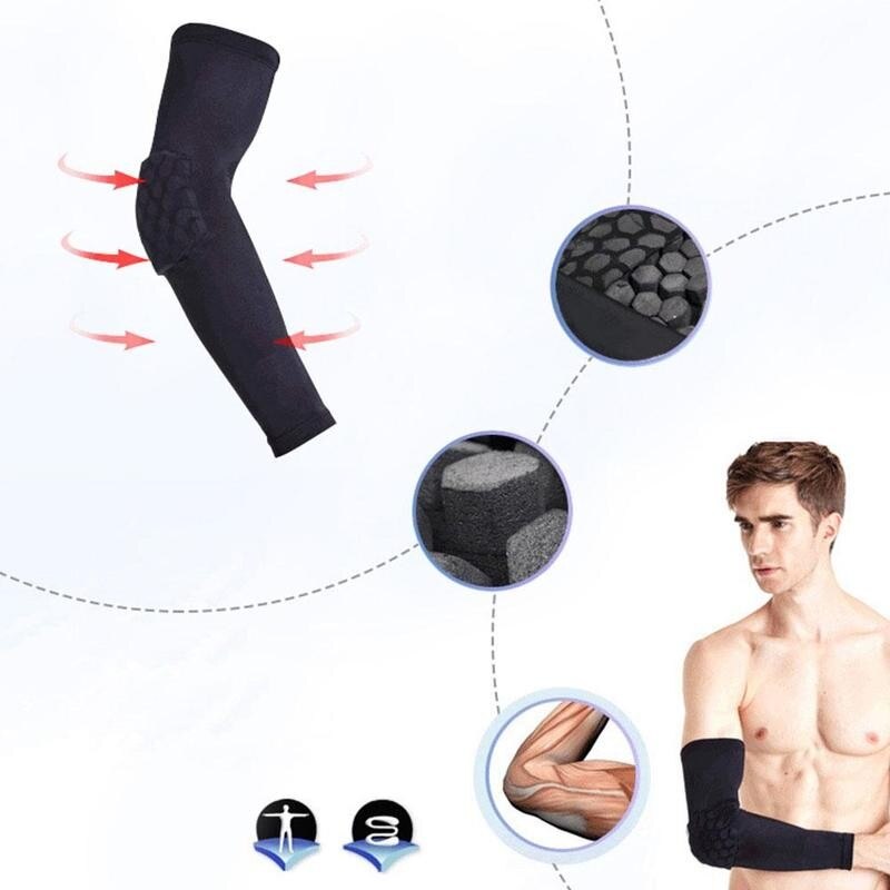 Sport elleboogbeschermer antislip sportveiligheidsaccessoires elleboog- en kniebeschermers honingraat basketbalbeen kniebeschermer ontsteking s-xl