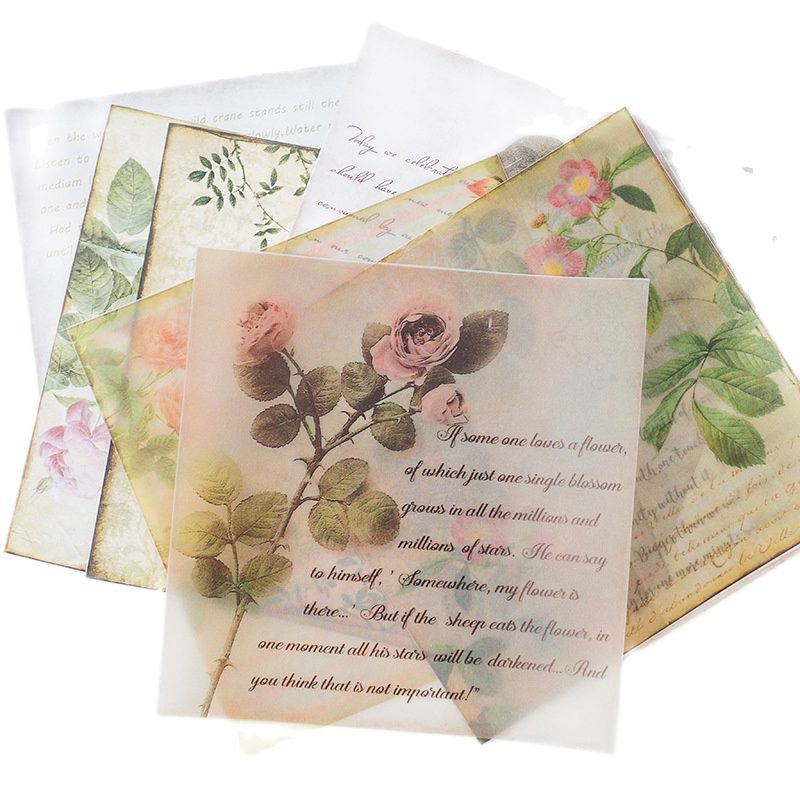 14Cm X 14Cm Chirstmas Retro Plakboek Rijstpapier Bloem Achtergrond Ambacht Diy Papier Junk Journal Scrapbooking Lakmoespapier 8 Stuks