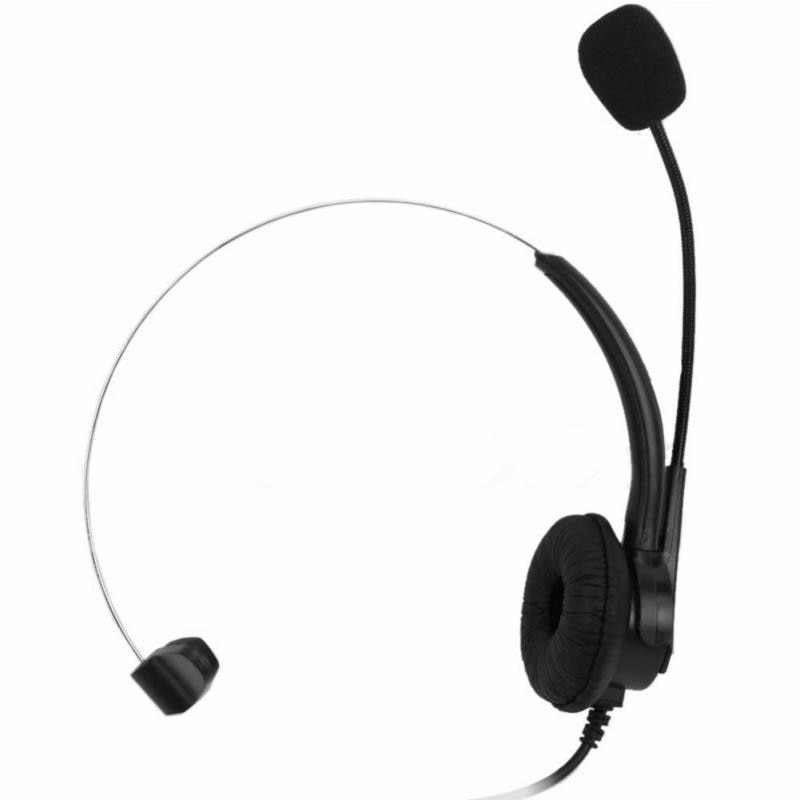 Telephone Headset Call Center Operator Monaural Headphone Customer Service Landline Voice Call Chat Headset Earphone ~